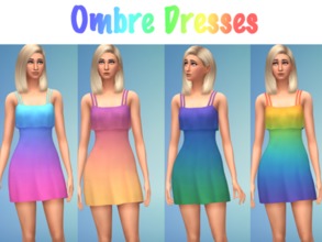 Sims 4 — Ombre Dresses by Eenhoorntje — 10 ombre recolors for this dress. It's a non-default stand-alone. 
