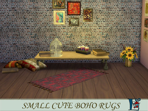 Sims 4 — Small cute boho rug 1 by evi — Part of a set of small colourful rugs of bohemian style