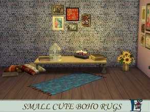 Sims 4 — Small cute boho rug 3 by evi — Part of a set of small colourful rugs of bohemian style