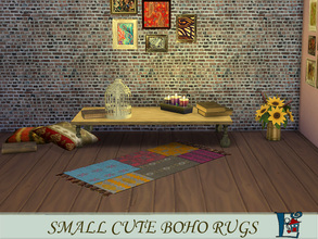Sims 4 — Small cute boho rug 4 by evi — Part of a set of small colourful rugs of bohemian style