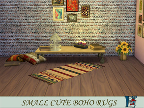 Sims 4 — Small cute boho rug 5 by evi — Part of a set of small colourful rugs of bohemian style