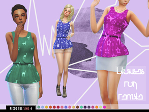 Sims 4 — [TS4]_PikooFemTop28 by pikoo — Blouses for your female sims 4 resident. 3 pattern, 6 color each. Hope you guys