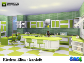 Sims 4 — kardofe_Kitchen Elisa by kardofe — Kitchen in three different colors, made of countertop, wall unit, island,