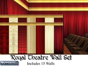 Sims 4 — Royal Theatre Walls Set by abormotova2 — Royal Theatre Walls Set in which their are 4 styles of wall paper for