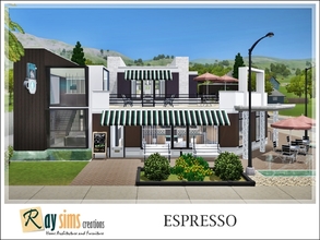 Sims 3 — Espresso Coffee Shop (Java Hut) by Ray_Sims — Relax to a soothing coffee, organic brew, or herb infused drink at