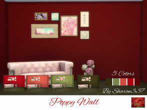 Sims 4 — Poppy Wall by sharon337 — Walls in 5 different colors, created for Sims 4, by Sharon337. Thumbnail included.