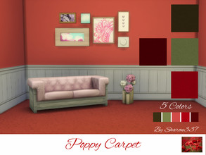 Sims 4 — Poppy Carpet by sharon337 — Carpet in 5 different colors, created for Sims 4, by Sharon337. Thumbnail included. 
