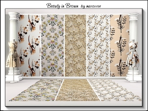 Sims 3 — Beauty in Brown_marcorse by marcorse — Five Fabric patterns in shades of brown. [Of course . . if you don't