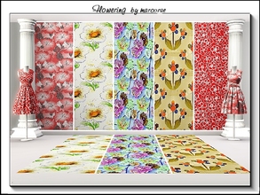 Sims 3 — Flowering_marcorse by marcorse — Five floral Fabric patterns. [ . if you don't particularly want the full set,