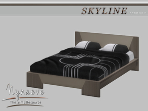 Sims 4 — Skyline Bed by NynaeveDesign — Skyline Bedroom - Bed Located in: Comfort - Bed Price: 3000 Tiles: 3x2 Color