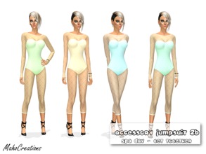 Sims 4 — Jumpsuit 2b (Accessory) by MahoCreations — 4 colors transparent jumpsuit to find as accessory under the glove