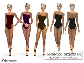 Sims 4 — Jumpsuit 2c (Accessory) by MahoCreations — 4 dark colors transparent jumpsuit to find as accessory under the