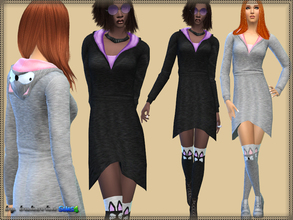 Sims 4 — Set Muzzle by bukovka — A set of clothes for women. Includes: dress and stockings. Installed autonomously, 5