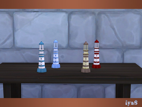 Sims 4 — Sea Lighthouse by soloriya — Little decorative lighthouse. Part of Sea Breeze set. 4 color variations. Category