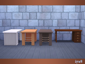 Sims 4 — Sea Desk by soloriya — A desk decorated with sea ropes. Part of Sea Breeze set. 4 color variations. Category