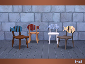 Sims 4 — Sea Chair by soloriya — Extraordinary chair with decorative fish. Part of Sea Breeze set. 4 color variations.