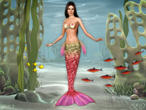 Sims 3 — Mermaid tail v.2 by BEO — Mermaid tail with three additional fins (two lateral fins and one back fin) for addon