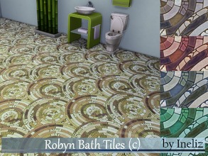 Sims 4 — Robyn Bath Tiles (c) by Ineliz — A set of bathroom floor mosaics. 