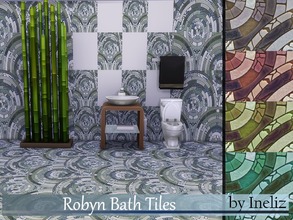 Sims 4 — Robyn Bath Tiles by Ineliz — A set of bathroom wall and floor mosaic tiles. Comes in 5 colors. Enjoy!