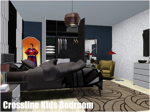 Sims 3 — Crossline Kids Bedroom by QoAct — QoAct Design Workshop | 2016 Bedroom Collection Set Content: - Crossline Bed