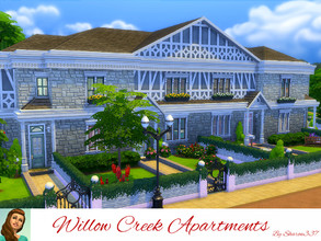 Sims 4 — Willow Creek Apartments by sharon337 — Willow Creek Apartments is built on a 50 x 50 lot in Willow Creek. It has