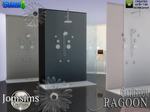 Sims 4 — ragoon shower by jomsims — ragoon shower. modern lines. i put towels on wall glass for this shower FIXED