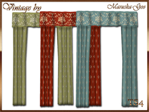 Sims 4 — Maruska-Geo Vintage curtains short by Maruska-Geo — Maruska-Geo Vintage curtains short (three colors)