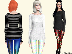 Sims 3 — Trendy set by StarSims — Trendy set.The perfect outfit for a party or date. The set include oversized top, and