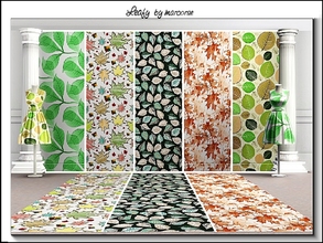 Sims 3 — Leafy_marcorse. by marcorse — Five selected patterns featuring leaves. All are found in Themed, except Skeleton
