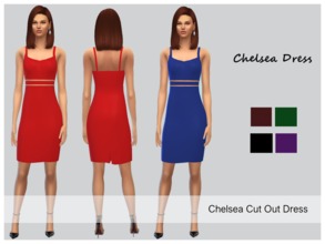 Sims 4 — Chelsea Dress by Mysterious_Sim — Chelsea Cut Out Dress Available in 6 colours, for teen, young adult and adult