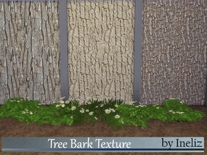 Sims 4 — Tree Bark Texture by Ineliz — A set of single colored tree bark wall textures. Comes with 3 different seamless
