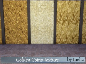 Sims 4 — Golden Coins Texture by Ineliz — A set of golden coins wall texture, which comes in three different single