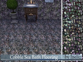 Sims 4 — Cobble Sea Bath Flooring by Ineliz — A set of floor stone texture. 