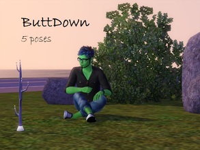 Sims 3 — ButtDown Pose pack by blams2 — A collection of 5 sitting down poses.