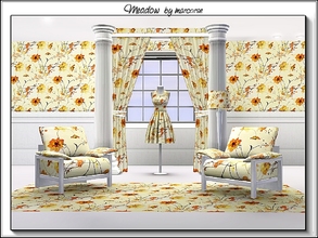 Sims 3 — Meadow_marcorse by marcorse — Fabric pattern: meadow flowers in mellow earth tones