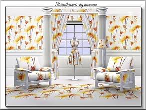 Sims 3 — Strawflowers_marcorse by marcorse — Fabric pattern: orange/yellow strawflowers in a random design