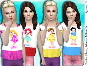 Sims 4 — Toddler Disney Princess T-shirt Set for Girls by juanni84 — A set of 10 t-shirt's depicting the Disney