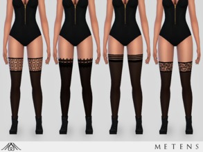 Sims 4 — Praline - Stockings by Metens — A new collection of simple and sexy stockings with stripes and lace details New