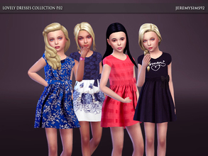 Sims 4 — Lovely Dresses Collection P.02 by jeremy-sims92 — Lovely Dresses Collection P.02 for girls 4 styles / mesh by