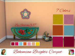 Sims 4 — Bohemian Brights Carpet by sharon337 — Carpet in 7 different colors, created for Sims 4, by Sharon337. Thumbnail
