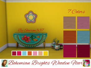 Sims 4 — Bohemian Brights Wooden Floor by sharon337 — Wooden Floor in 7 different colors, created for Sims 4, by
