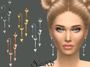 Sims 4 — NataliS_Front Back Arrow Drop Earrings by Natalis — Front Back Arrow Drop Earrings. Directional linear drop