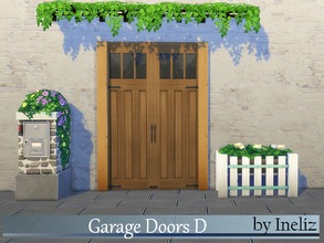 Sims 4 — Garage Doors D by Ineliz — A set of left and right wooden garage door texture. Enjoy!