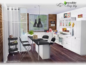 Sims 4 — Young Way Kitchen by SIMcredible! — Still under the young way style, we brought this kitchen that can be easily
