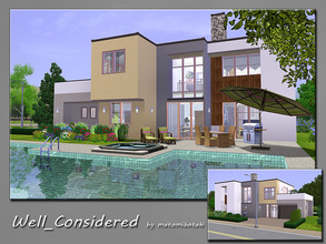 Sims 3 — Well_Considered by matomibotaki — Modern splilt-level family house with mixed materials and overlapping