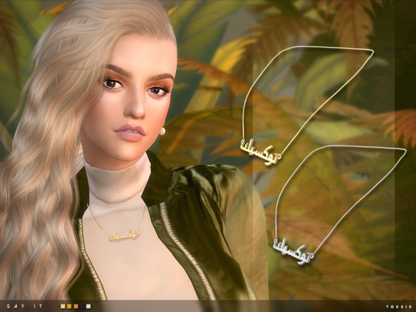 Sims 4 — toksik - Say It Necklace by toksik — - 5 colours Enjoy^^