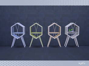 Sims 4 — Eco Futuristic small storage by soloriya — Faceted small storage with slots for your favorite decor. Part of Eco