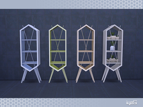 Sims 4 — Eco Futuristic high storage by soloriya — Faceted high storage with slots for your favorite decor. Part of Eco