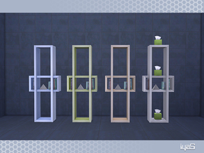 Sims 4 — Eco Futuristic bookcase by soloriya — A bookcase with decorative books and slots for your favorite decor. Part