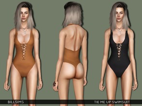 Sims 3 — Tie Me Up Swimsuit by Bill_Sims — YA/AF Sleepwear/Swimwear Recolorable | 1 channel Available for maternity 2